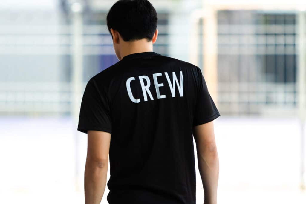 Man Wearing Crew Shirt